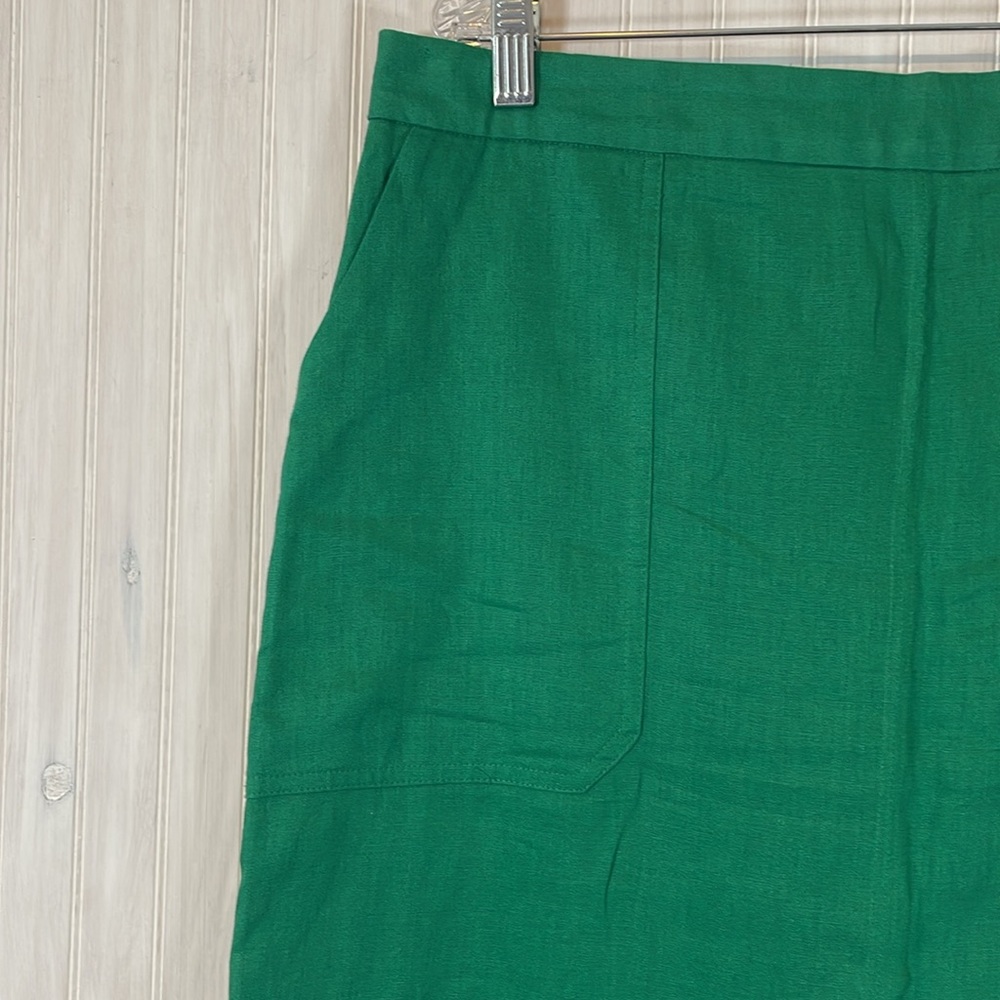 REISS JACKSON PENCIL SKIRT LINEN SLIT 12 cc - Picture 3 of 6